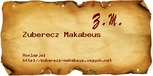Zuberecz Makabeus névjegykártya